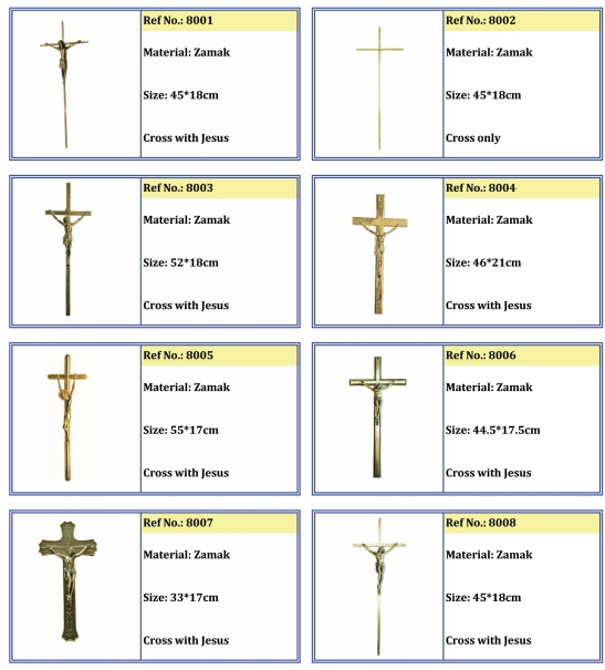 Crucifijo fúnebre para la decoración 8004 de la tapa del ataúd
